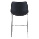 Zuo Magnus 101409 Counter Stool - Black & Silver IMAGE 4