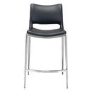 Zuo Ace 101391 Counter Stool - Black & Silver IMAGE 3