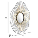 Zuo Comet A12217 Round Mirror - Black & Gold IMAGE 5