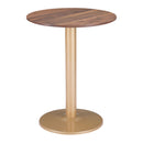 Zuo Alto 101571 Bistro Table - Brown & Gold IMAGE 1