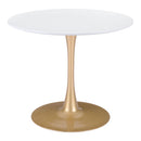 Zuo Opus 101568 Dining Table - White & Gold IMAGE 1