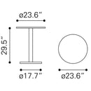 Zuo Alto 101740 Bistro Table - Brown & Black IMAGE 10