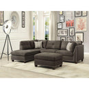 Acme Furniture Laurissa 54370 Sectional Sofa with Ottoman - Charcoal IMAGE 2