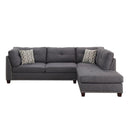 Acme Furniture Laurissa 54385 Sectional Sofa with Ottoman - Light Charcoal IMAGE 2