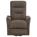 Coaster Furniture Henrietta 609404P Upholstered Power Lift Massage Chair - Brown IMAGE 5