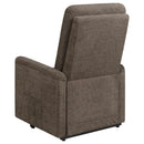 Coaster Furniture Henrietta 609404P Upholstered Power Lift Massage Chair - Brown IMAGE 7
