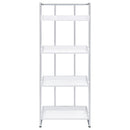 Coaster Furniture Ember 803402 68-inch 4-shelf Bookshelf - White High Gloss and Chrome IMAGE 2