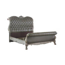 Acme Furniture Dresden 28187EK King Bed - Vintage Bone White and PU IMAGE 2