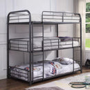Acme Furniture Cairo 38090 Twin Triple Bunk Bed - Gunmetal IMAGE 1