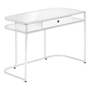 Monarch I 7520 Computer Desk - Glossy White/Chrome IMAGE 1