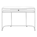 Monarch I 7520 Computer Desk - Glossy White/Chrome IMAGE 2
