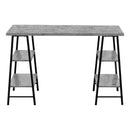 Monarch I 7526 Computer Desk - Grey Stone-Look/Black IMAGE 2
