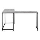 Monarch I 7392 58" Computer Desk - Grey Stone-Look/Black IMAGE 2