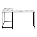 Monarch I 7393 58" Computer Desk - White Marble/Black IMAGE 2