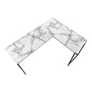 Monarch I 7393 58" Computer Desk - White Marble/Black IMAGE 3