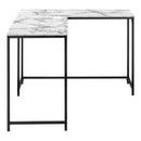 Monarch I 7393 58" Computer Desk - White Marble/Black IMAGE 4