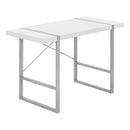 Monarch I 7663 Computer Desk - White/Silver IMAGE 1
