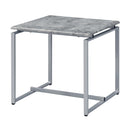 Acme Furniture Jurgen 83235 3 pc Coffee & End Set - Faux Concrete & Silver IMAGE 5