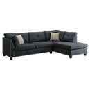 Acme Furniture Laurissa 54365 Sectional Sofa & Ottoman - Dark Blue IMAGE 2