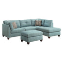 Acme Furniture Laurissa 54395 Sectional Sofa & Ottoman - Light Teal IMAGE 3