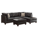 Acme Furniture Laurissa 54405 Sectional Sofa & Ottoman - Ebony IMAGE 5