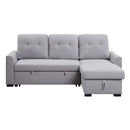 Acme Furniture Amboise 55550 Reversible Storage Sleeper Sectional Sofa - Light Grey IMAGE 1