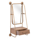 Zuo Peralta A12232 Mirror Shelf - Brass & Brown IMAGE 3