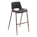 Zuo Desi 101697 Barstool - Black & Walnut IMAGE 1