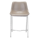 Zuo Magnus 102028 Counter Stool - Brown & Silver IMAGE 3