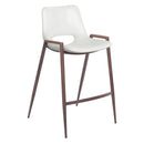 Zuo Desi 109069 Counter Stool - White & Walnut IMAGE 1