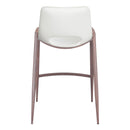 Zuo Desi 109069 Counter Stool - White & Walnut IMAGE 4