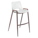 Zuo Desi 109070 Barstool - White & Walnut IMAGE 1
