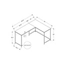 Monarch I 7397 Computer Desk - Natural/White Metal IMAGE 5