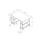 Monarch I 7529 Computer Desk - Natural/White Metal IMAGE 5