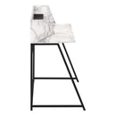 Monarch I 7549 Computer Desk - White Marble-Look/Black Metal IMAGE 3