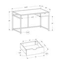 Monarch I 7575 Computer Desk - Natural/White Metal IMAGE 5