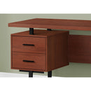 Monarch I 7626 Computer Desk - Cherry/Black Metal IMAGE 3