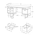 Monarch I 7634 Computer Desk - Black/Silver Metal IMAGE 5