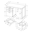 Monarch I 7644 Computer Desk - Modern Taupe/Black Metal IMAGE 5