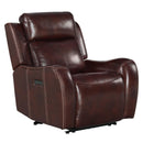 Intercon Furniture Wainwright Power Leather Look Recliner WW-RC-140DPR-RBN-C IMAGE 2