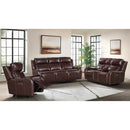 Intercon Furniture Wainwright Power Reclining Leather Look Sofa WW-SF-387DPR-RBN-C IMAGE 6