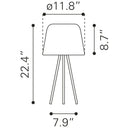 Zuo Mozzi 56138 Table Lamp - Grey & Black IMAGE 6