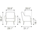 Zuo Tasmania 109054 Accent Chair - Vintage Black IMAGE 11