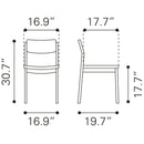 Zuo Desdamona 109214 Dining Chair - Gray & Black IMAGE 10