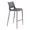 Zuo Ace 109389 Barstool - Dark Grey & Walnut IMAGE 1