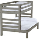 Crate Designs Furniture S4006Q Extra-Long Ladder End Twin Over Full Bunk Bed - Storm IMAGE 1