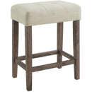 Elements International Oak Lawn Grey Bar Table Single Pack (Table + 3 Tan Fabric Stools) IMAGE 8
