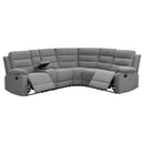 Coaster Furniture David 609620 Upholstered Reclining Sectional Sofa - Smoke IMAGE 2