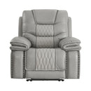 Intercon Furniture Cody Power Leather Recliner CY-RC-140DPR-LGR-C IMAGE 3