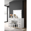 Coaster Furniture Felicity 203507STL Upholstered Vanity Stool - Metallic and Glossy White IMAGE 2